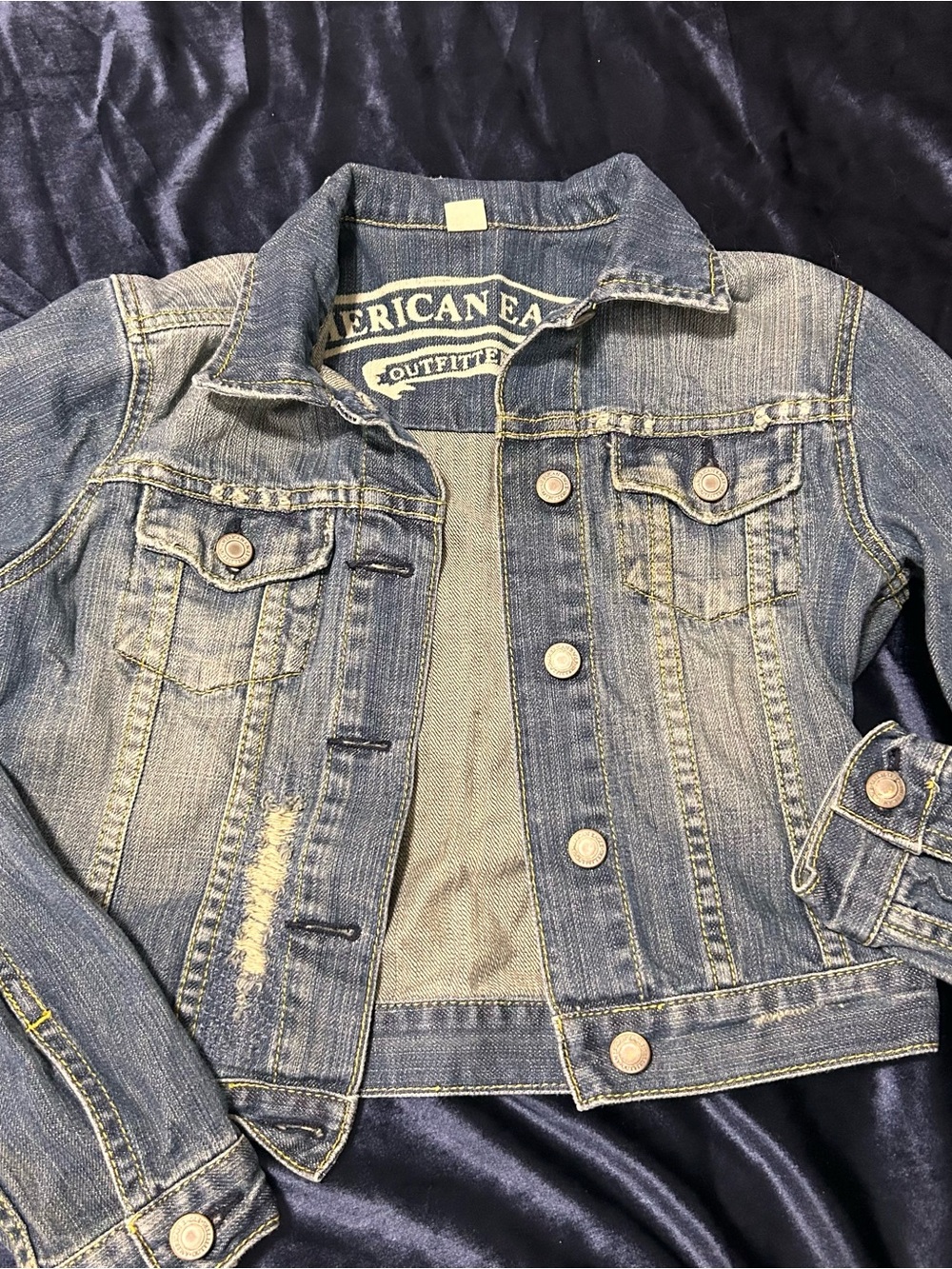 American Eagle Outfitters Faded Blue Denim Jacket